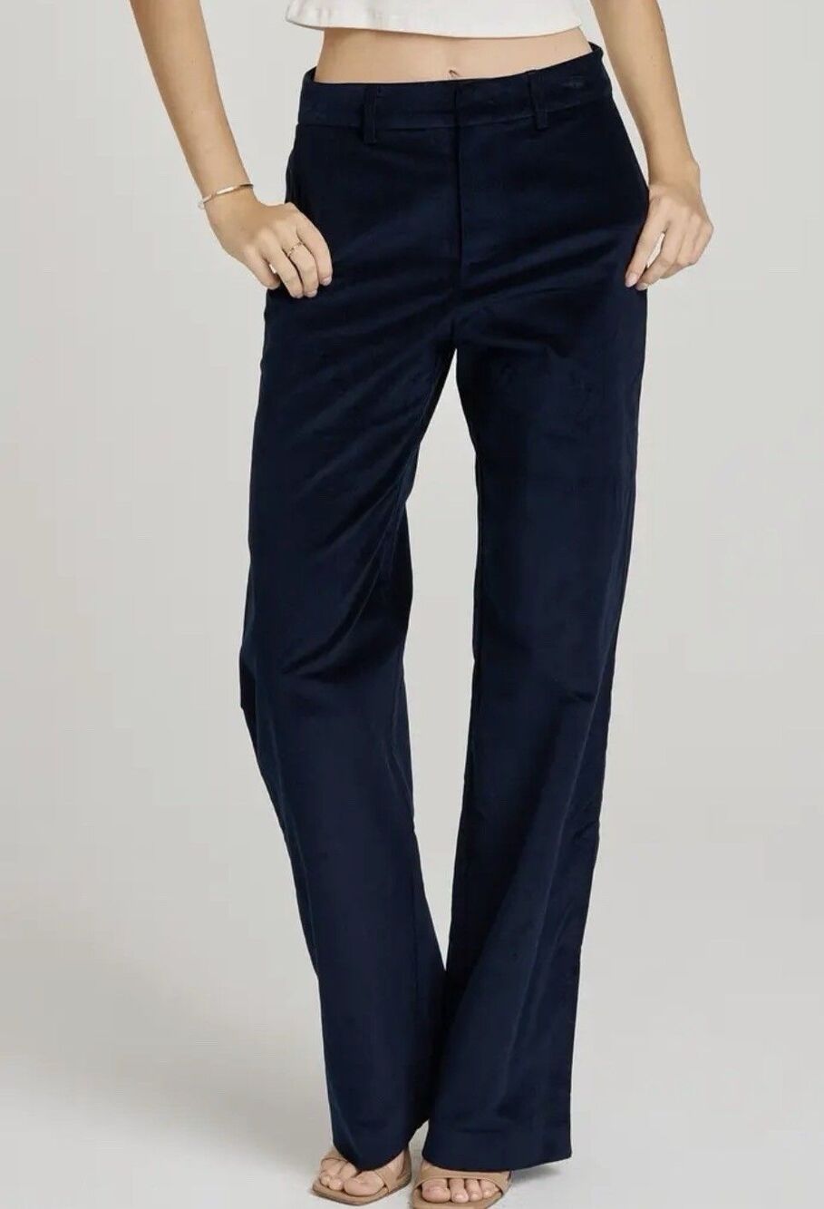 WAYF x Sara Walker Lee Velvetine Pants Navy Medium Women